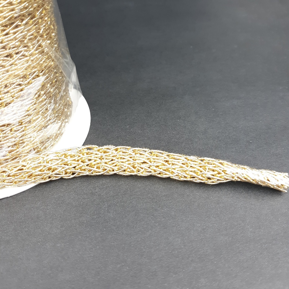 Sullivans Gold Color Wired Rope Chain Ribbon 10 Yd - Picture 5 of 8